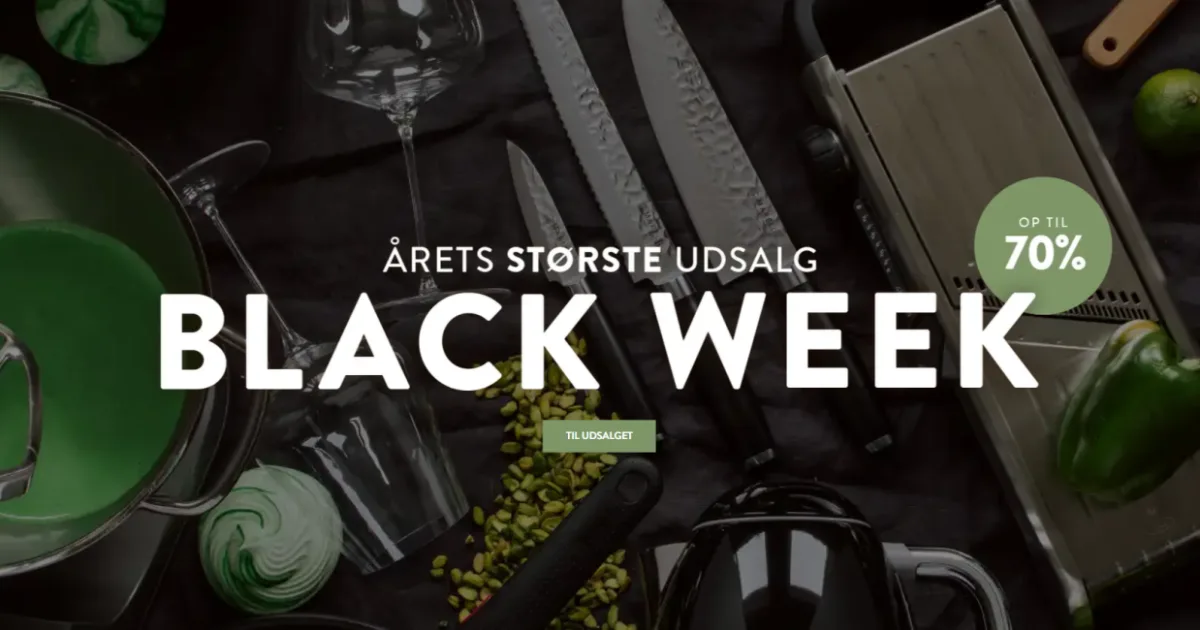 KitchenOne Black Week 2025 – Spar op til 70 % på kvalitetskøkkenudstyr